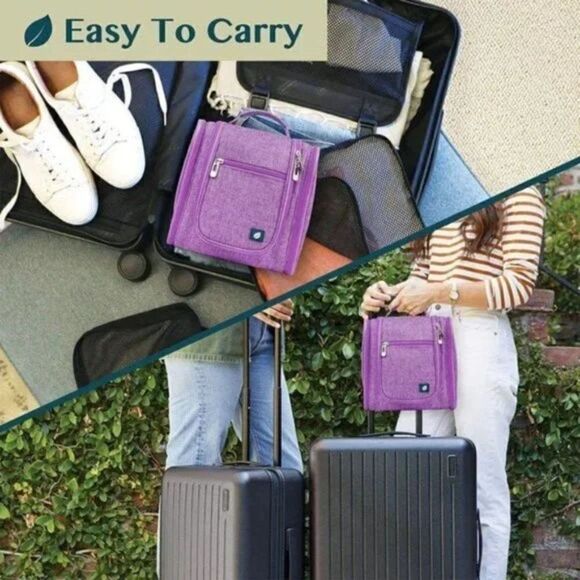 NEW TRAVEL Toiletry Bag Women Men Cosmetics Makeup Organizer Kit, Purple - Picture 5 of 7